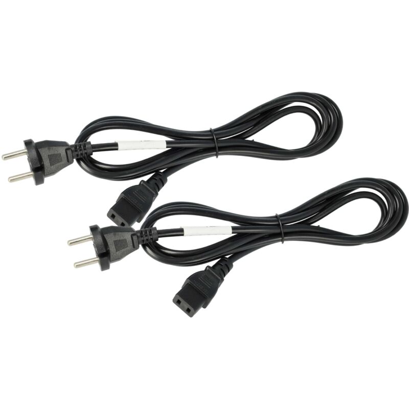 vhbw 2x Netzkabel Schutzkontaktstecker kompatibel mit Receiver SR8100, SR810, SR8010 - C9 Buchse, 2 m