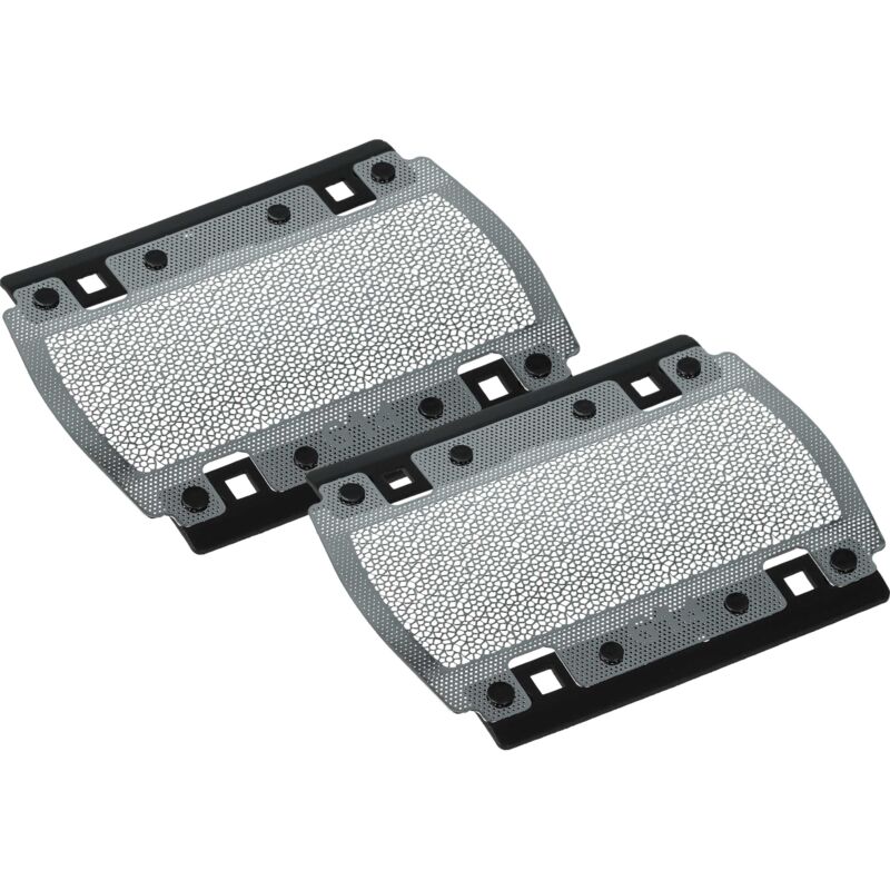 2x Scherblatt kompatibel mit Braun 370, 350, 375, Pocketgo Twist E-Razor, 5614, 5615, P10, 355 Rasierer Schwarz Silber - Vhbw