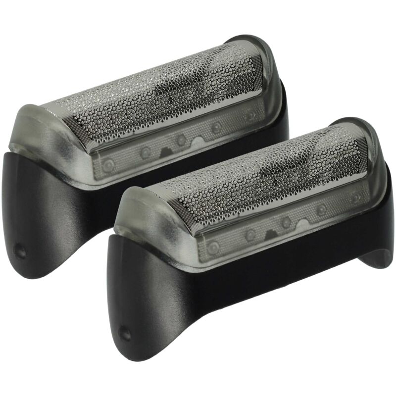 Vhbw - 2x Scherfolie Ersatz für Braun 81519185, 81519177, 81387934 für Elektrorasierer + Rahmen, schwarz/silber