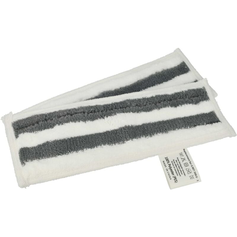 Vhbw - 2x Wischbezug kompatibel mit Kärcher sc 3 EasyFix Premium Dampfreiniger, Dampfmop - Mikrofaser Schwarz Weiß