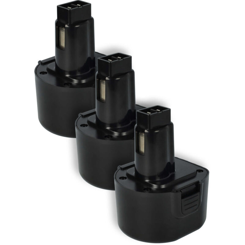 3x Akku Ersatz für Black & Decker A9242, A9265, A9272, A9274, A9251, FSB96, PS120, PS120A für Elektrowerkzeug (1500 mAh, NiMH, 9,6 v) - Vhbw
