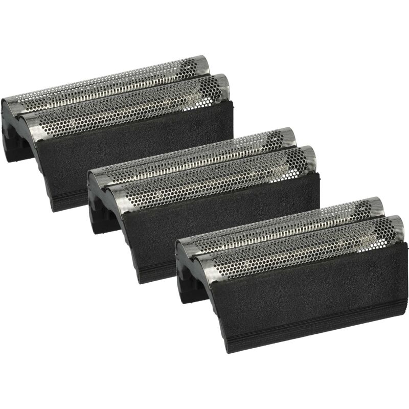 vhbw 3x Doppelscherfolie Ersatz für Braun 586, 585 für Elektrorasierer + Rahmen, silber/dunkelgrau