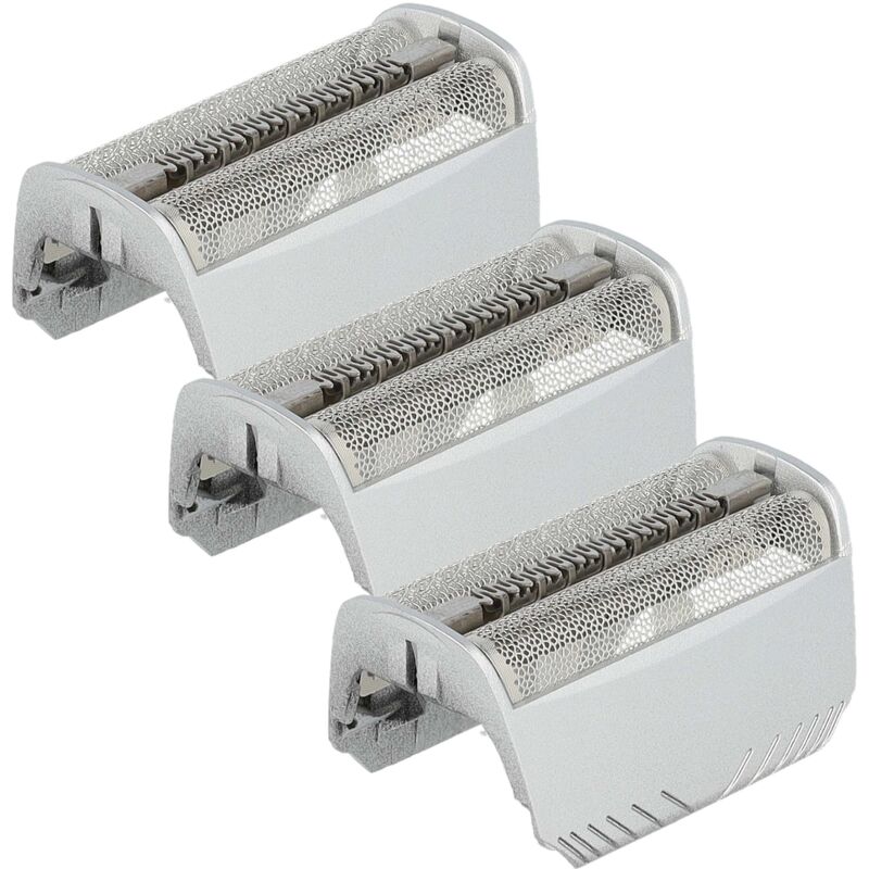 vhbw 3x Doppelscherfolie kompatibel mit Braun 4875, 4876, 4840, 4845, 5493, 5491, 5492, 4835, 4775 Elektrorasierer + Rahmen, silber