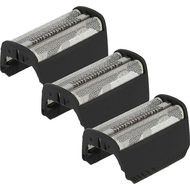 vhbw 3x Doppelscherfolie kompatibel mit Braun 7790, SmartControl, Syncro, 7765, 7785, FIX400, 7763, 7783 Elektrorasierer + Rahmen, schwarz