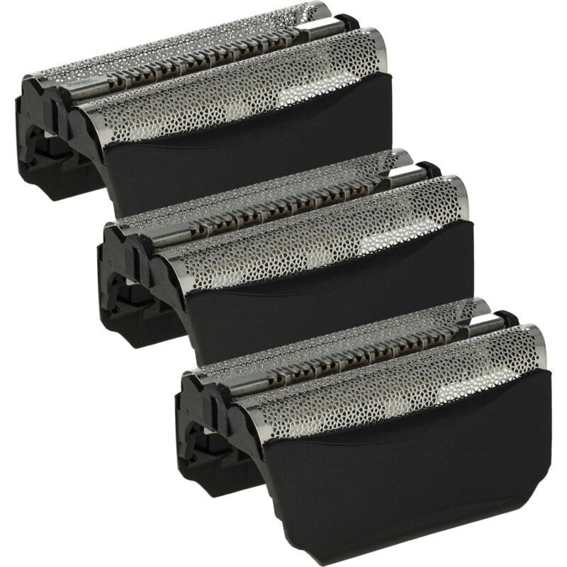 vhbw 3x Doppelscherfolie kompatibel mit Braun 8595, 8585, 8590, 8377 (Typ 5751), 8581, 8583, 8588, 8385 Elektrorasierer + Rahmen, schwarz