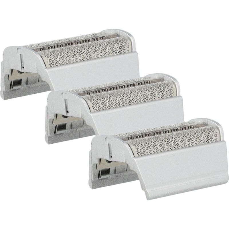 vhbw 3x Doppelscherfolie kompatibel mit Braun Flex Integral 6510, 6512, 6015, 6518, 6520, 6513, 6515 Elektrorasierer + Rahmen, silber
