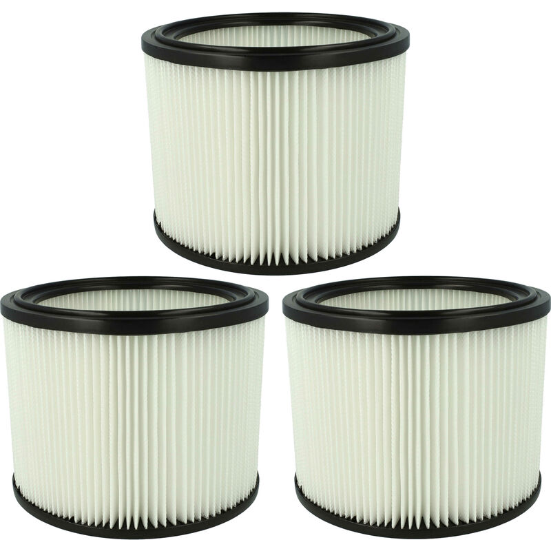 3x Filterelement kompatibel mit Nilfisk sq 550-31, sq 550-11, sq 550-21, ec 380-E Nass-/Trockensauger - Feinstaubfilter, Papier / Gummi - Vhbw