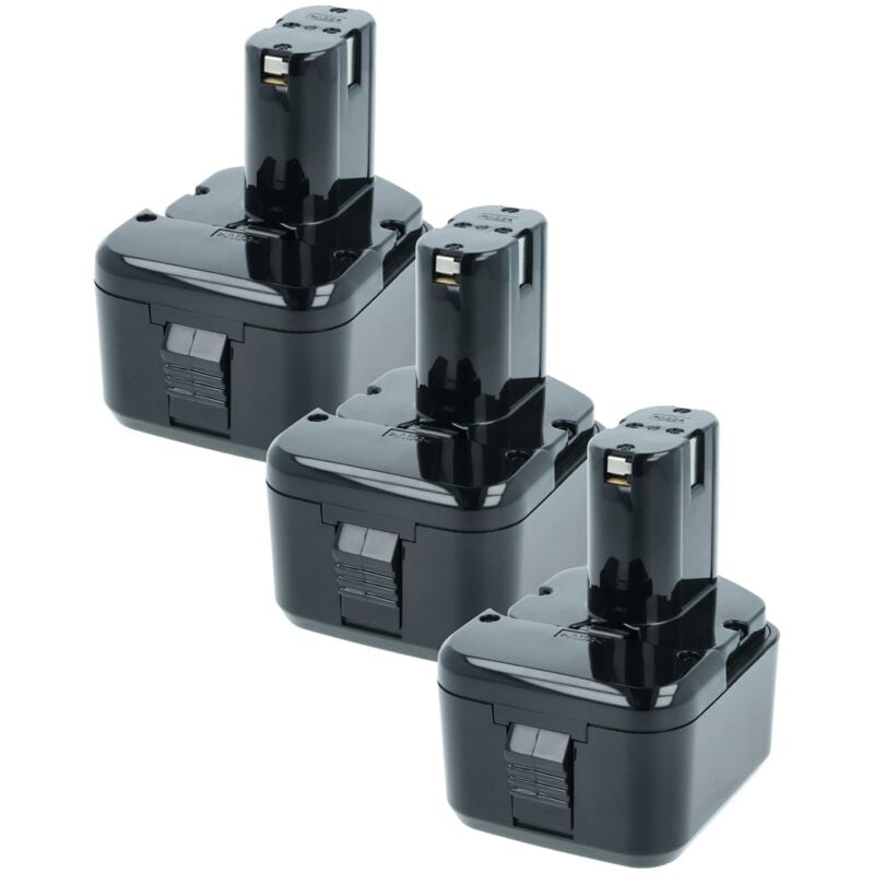 3x Akku kompatibel mit Hitachi wh 12DAF2, WH12DC, wh 12DC, WH12DM, wh 12DM, WH12DM2 Elektrowerkzeug (2100 mAh, NiMH, 12 v) - Vhbw