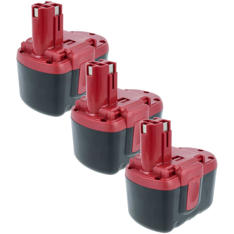 Vhbw - 3x Akku kompatibel mit Bosch psb 24VE-2, saw 24V, gsr 24VE-2, gst 24V Werkzeug (2000 mAh, NiMH, 24 v)