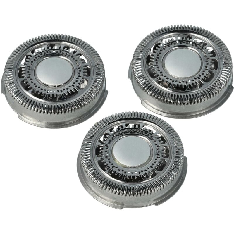 Vhbw - 3x Ersatz-Scherköpfe kompatibel mit Philips S9721, S9731, S9911, S9xxxx Elektrorasierer, Silber