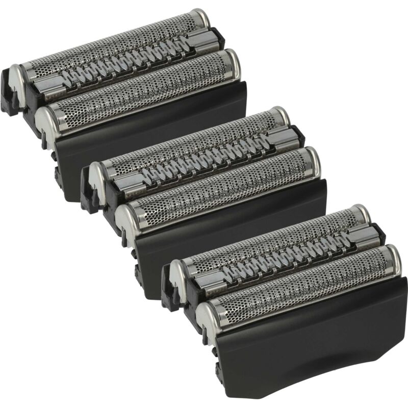 vhbw 3x Scherköpfe Ersatz für Braun 70B, 70S für Elektrorasierer, Schwarz