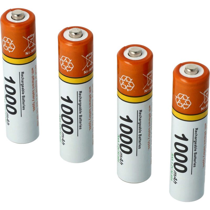 Vhbw - 4x aaa Micro Akku kompatibel mit Gigaset CL390A, CL660A, CL690A, CL690HX, E720A, ion schnurlos Festnetz Telefon (1000mAh, 1,2V, NiMH)