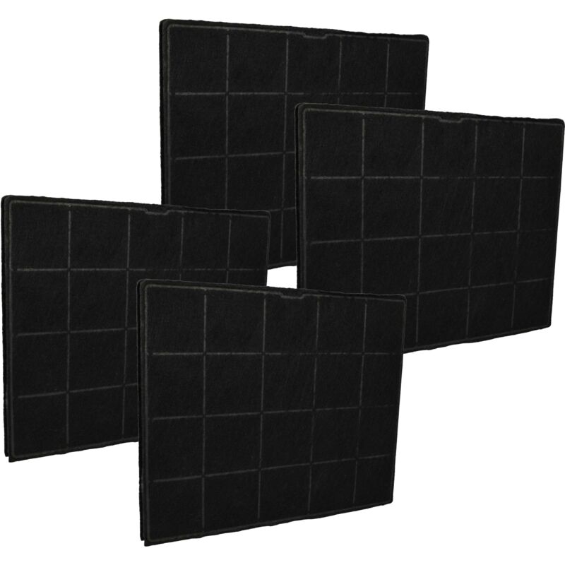 vhbw 4x Aktivkohlefilter kompatibel mit Airforce EVE HEI BOX 90 BK, HEV 120 BK Dunstabzugshaube