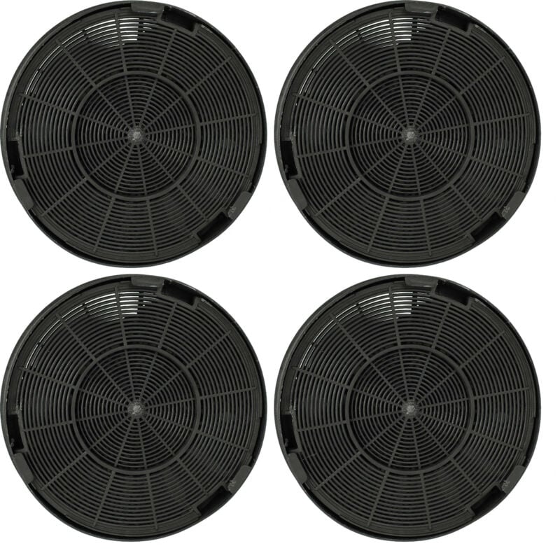 4x Aktivkohlefilter kompatibel mit Franke Active Kitchen fak 607 xs, Active Kitchen fak 907 xs Dunstabzugshaube - 19,6 cm - Vhbw