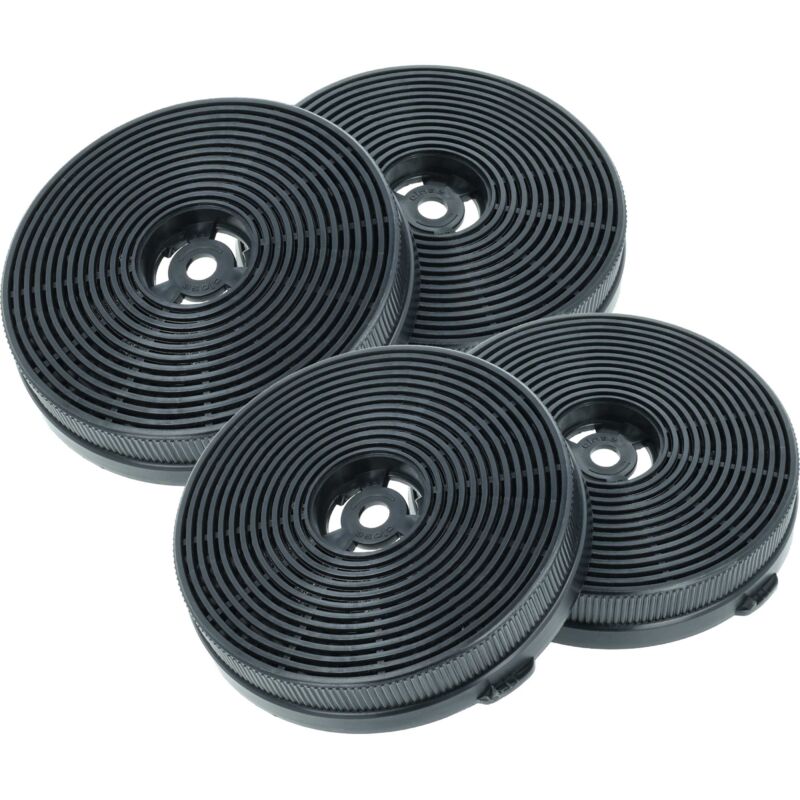 4x Aktivkohlefilter kompatibel mit Klarstein Zarah, Zelda, Balzac, Aurica, Aurora Eco, Contempo, Contempo Neo Dunstabzugshaube - 13,3 cm - Vhbw