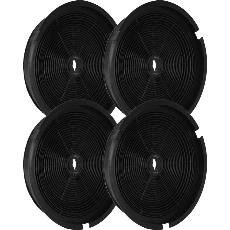 4x Aktivkohlefilter kompatibel mit Zanker s 30090 wh, slim 602 msbk, slim 602 msbwn, slim 602 mswh, s 30060 bwn Dunstabzugshaube - 19 cm - Vhbw