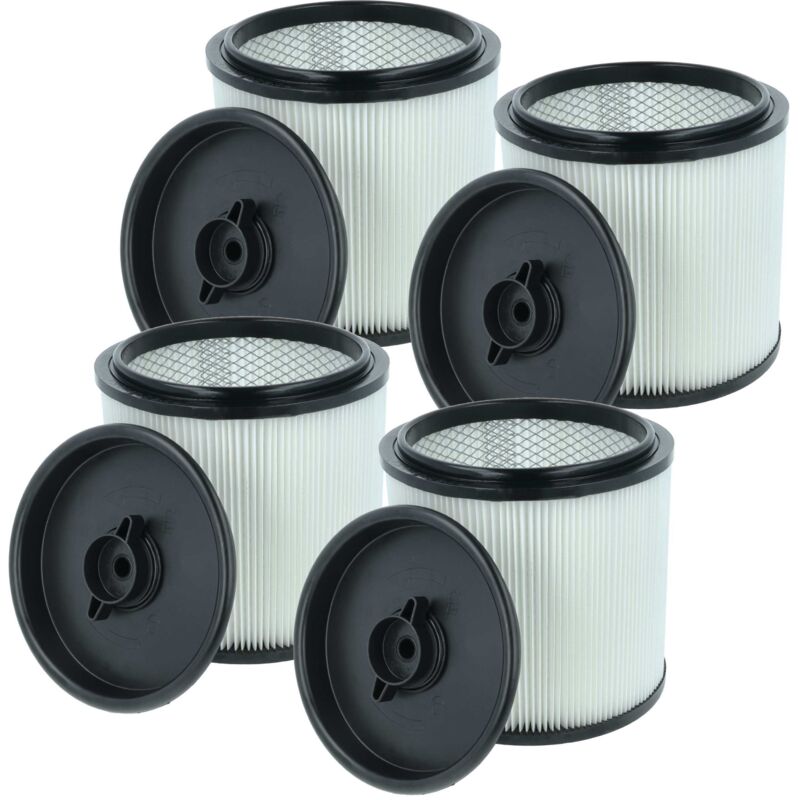 vhbw 4x Faltenfilter kompatibel mit Einhell TE-VC 3080 SACL, 4090 SACL, 5090 SACL, 2580 SACL Nass- & Trockensauger - Patronenfilter, Schwarz Weiß