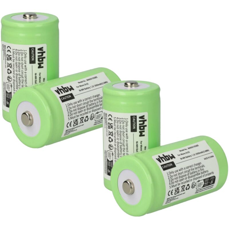 Vhbw - 4x Akku kompatibel mit PerfectPro Bau- Outdoorradio Handsfree, Workman Funkgerät, Walkie Talkie (3000 mAh, 1,2 v, NiMH)