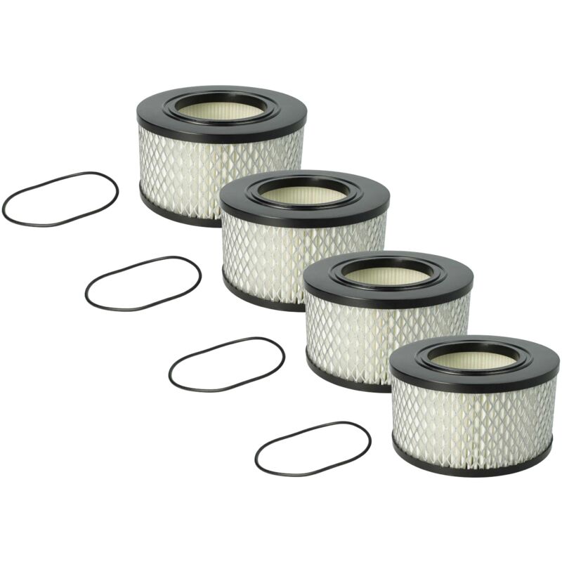 vhbw 4x Staubsaugerfilter kompatibel mit Nilfisk VHS 42 L40 MC IC, 42 L40 HC IC Staubsauger - HEPA-Filter Schwarz Weiß