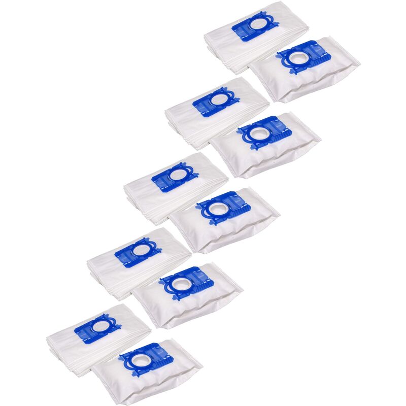 50x Staubsaugerbeutel kompatibel mit AEG/Electrolux zamg 6100 - 6116 AirMax Green Staubsauger - Mikrovlies, 28cm x 17,5cm, Blau, Weiß - Vhbw