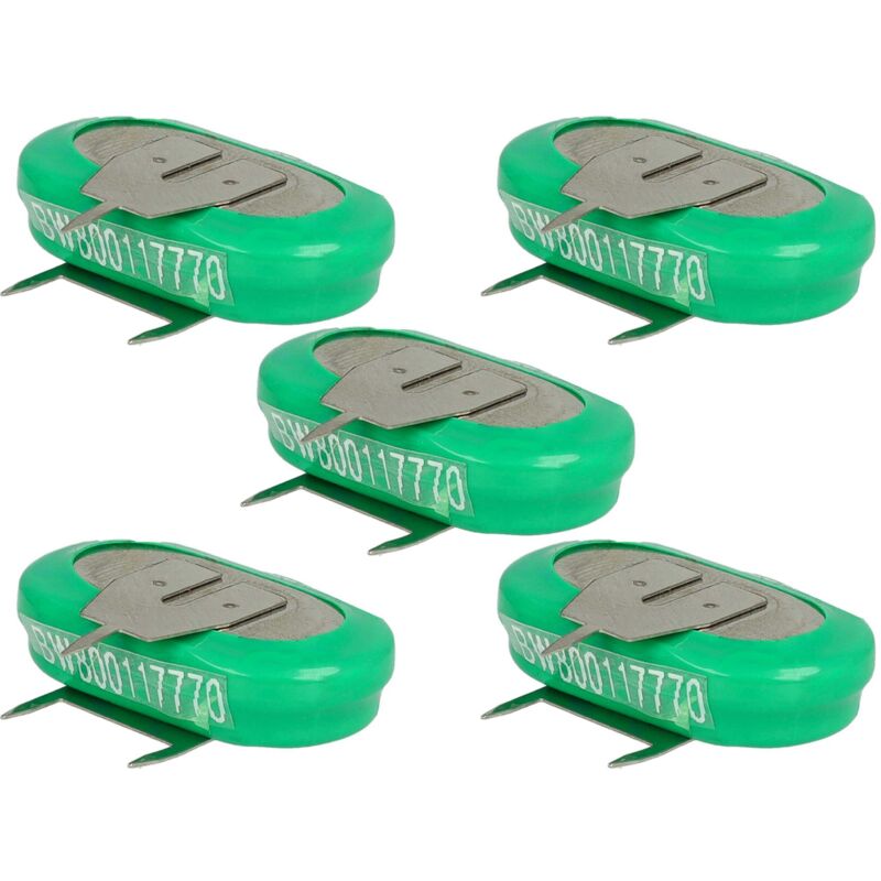 Vhbw - 5x NiMH Ersatz Knopfzellen-Akku Typ 1/V150H 3-Pins 150mAh 1,2V kompatibel mit Modellbau-Akkus, Solar-Leuchten uvm.
