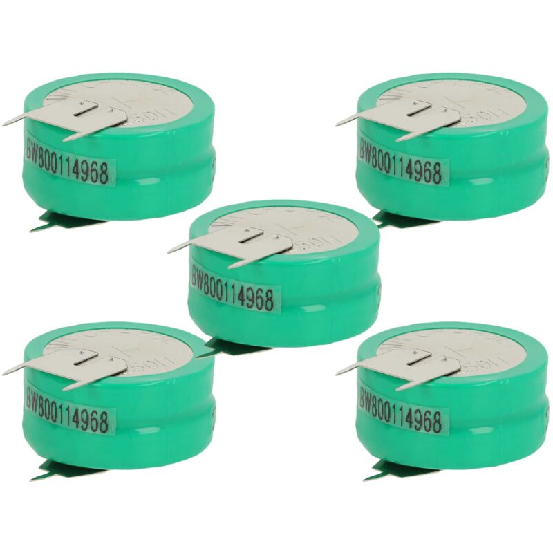 Vhbw - 5x NiMH Ersatz Knopfzellen-Akku Typ 2/V250H 3-Pins 250mAh 2,4V kompatibel mit Modellbau-Akkus, Solar-Leuchten uvm.