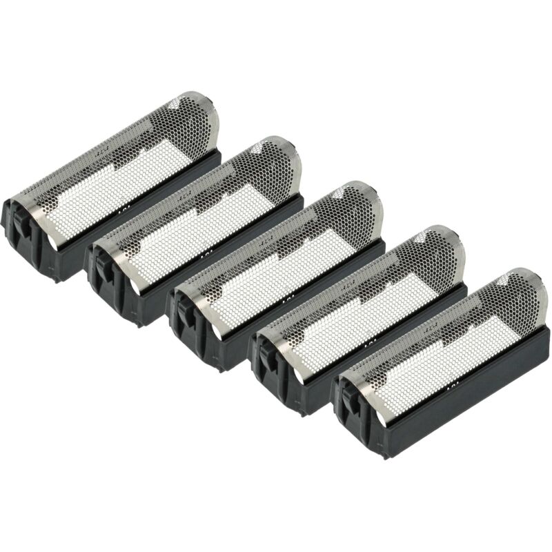 vhbw 5x Scherfolie kompatibel mit Braun Formula 3511, 3512, 3550, 5266, 3520, 3525, 5268, 3550CC Elektrorasierer + Rahmen, schwarz/silber