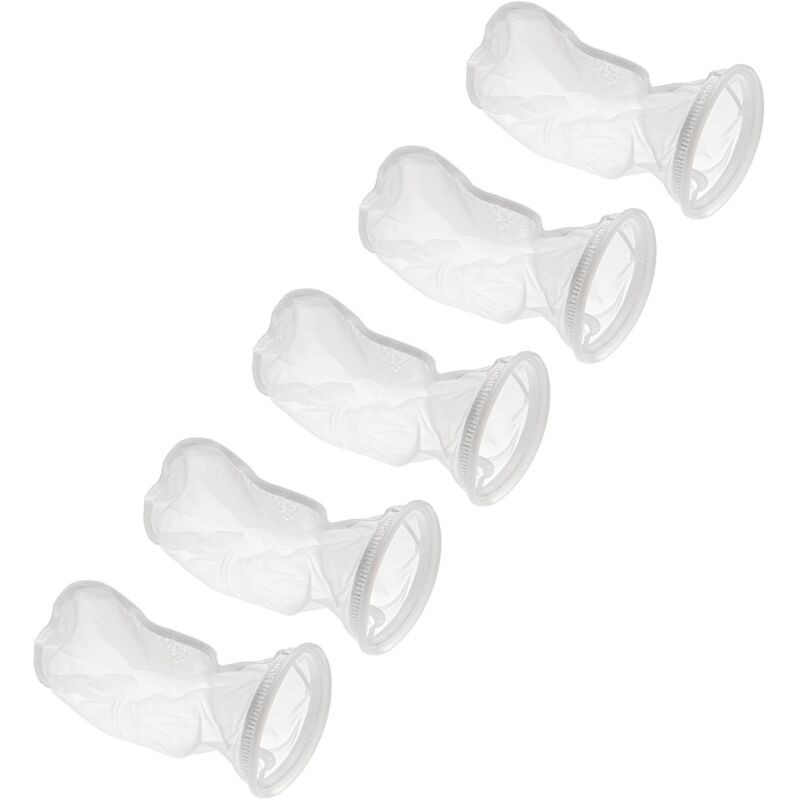 5x Universal Filtersocke für Aquarien, Pools, Skimmer - Filterbeutel, Polyester, 18 x 45 cm, 150 Mikrometer, Weiß - Vhbw