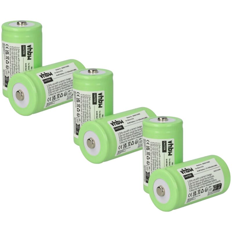 6x Akku Ersatz für KR20, HR20, Mono d, R20, LR20 für Funkgerät, Walkie Talkie (3000 mAh, 1,2 v, NiMH) - Vhbw