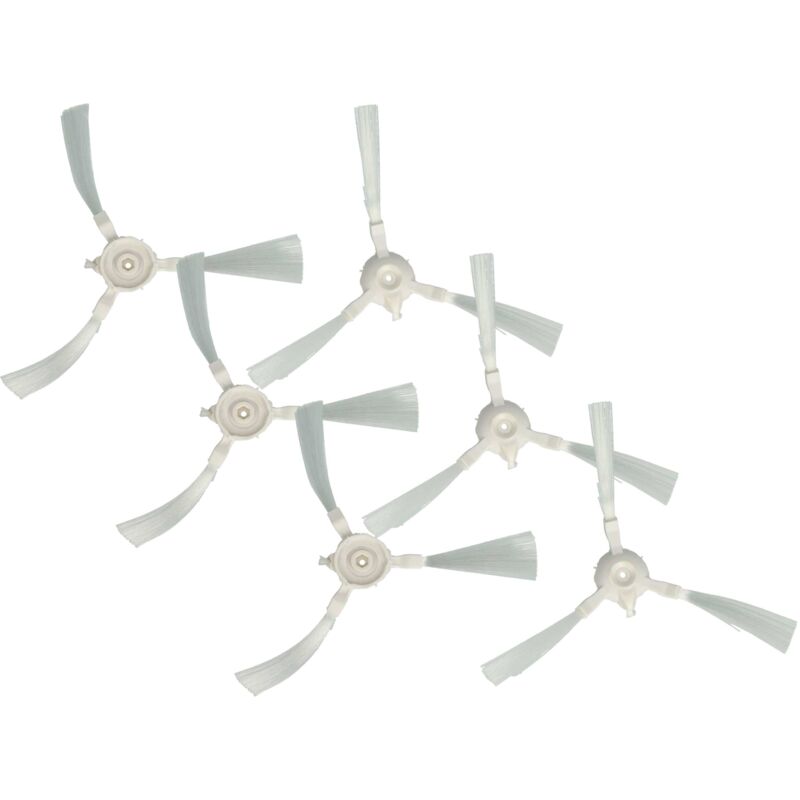 6x Rundbürste kompatibel mit Rowenta X-plorer Serie 45 Aqua RR8275, RR6875 Saugroboter - 6x Seitenbürsten, Bürstenset - Vhbw