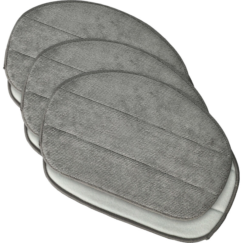 vhbw 6x Wischbezug kompatibel mit Leifheit CleanTenso Dampfreiniger, Dampfmop - Mikrofaser Grau