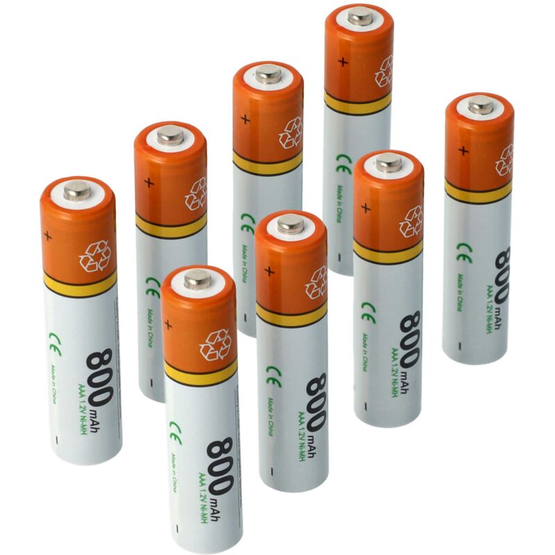 vhbw 8x AAA Micro Akku kompatibel mit Philips Avent SCD503/26 schnurlos Festnetz Telefon (800 mAh, 1,2 V, NiMH)