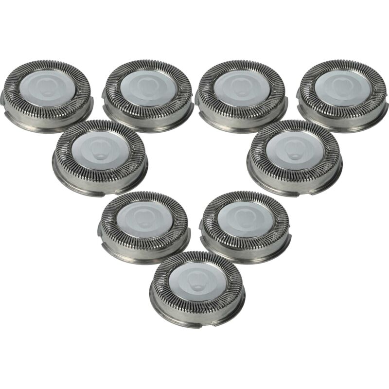 vhbw 9x Ersatz-Scherköpfe kompatibel mit Philips HQ4800, HQ4805, HQ481, HQ4810, HQ4806, HQ4807, HQ4819 Elektrorasierer, Silber
