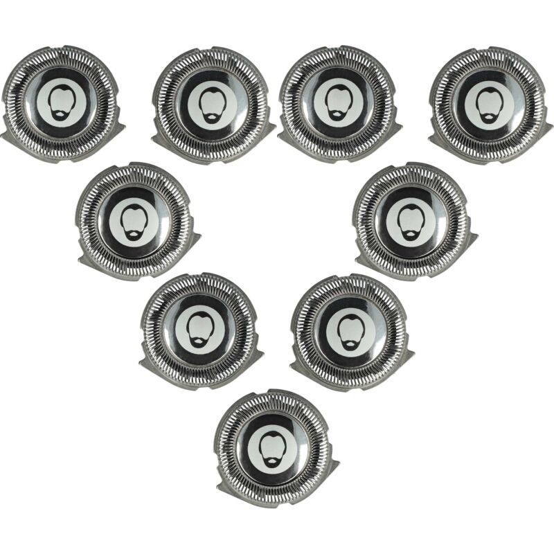 vhbw 9x Ersatz-Scherköpfe kompatibel mit Philips S531, S3590, S538, S520, S530, S550, S551, S511, S512, S510 Elektrorasierer, Silber
