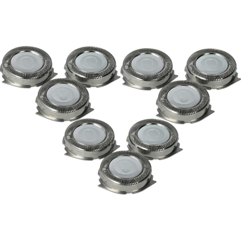 vhbw 9x Scherköpfe Ersatz für Philips HQ8, SH50 für Elektrorasierer, Silber