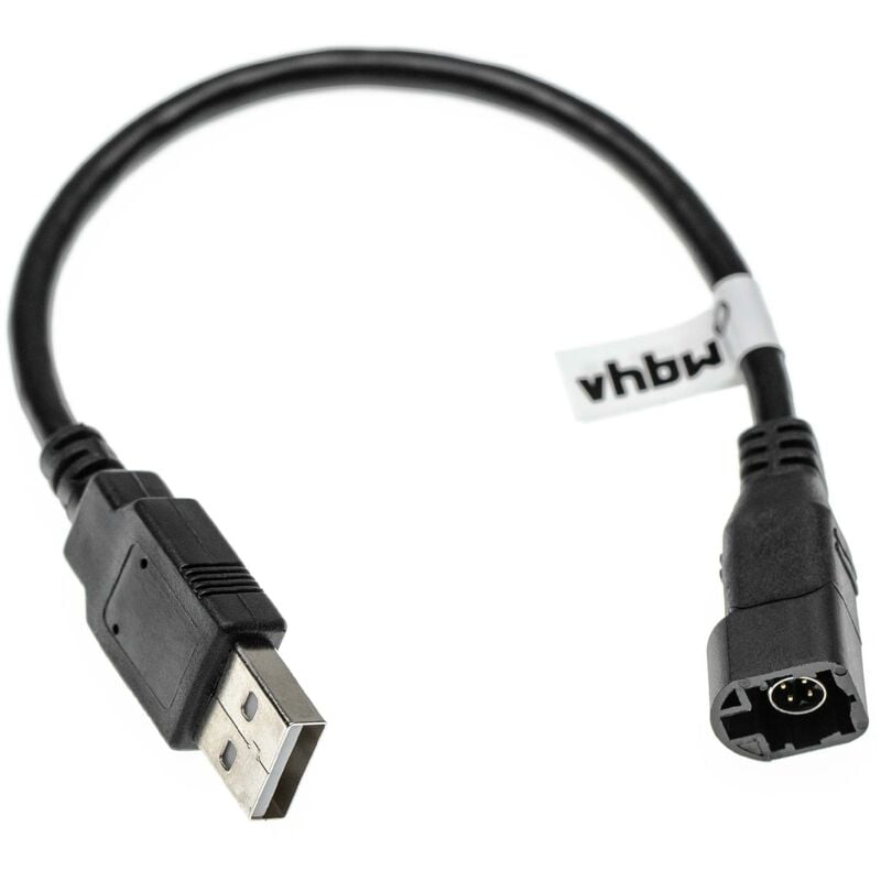 vhbw Adapterkabel kompatibel mit VW Cross Touran GP (2007+), Eos (2006+) Auto, Fahrzeug - 4 Pin Autoradio Buchse auf USB A Stecker