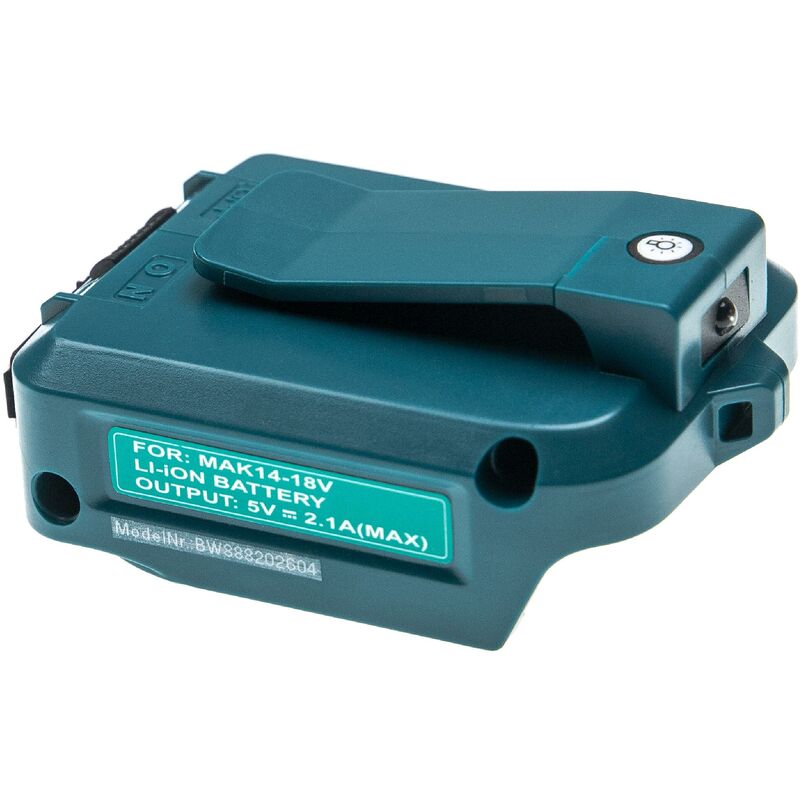 Akku-Adapter kompatibel mit Makita MAK1430Li, MET1821, T6226 Elektrowerkzeug / Akku - Adapter für 14,4 v - 18 v / 2 a Li-Ion Akkus - Vhbw