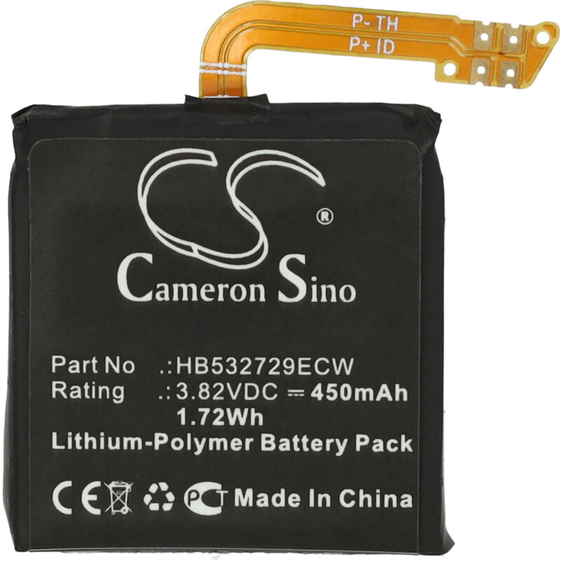 vhbw Akku Ersatz für Huawei HB532729ECW für Smartwatch Uhr Fitnessarmband (450 mAh, 3,82 V, Li-Polymer) + Werkzeug-Set