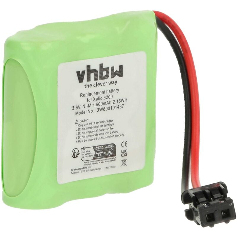 Vhbw - Akku Ersatz für Panasonic HHR-P301 für schnurlos Festnetz Telefon (600mAh, 3,6V, NiMH)