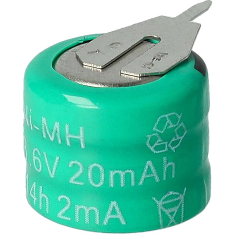 Vhbw - NiMH Ersatz Knopfzellen-Akku Typ 3/V15H 2-Pins 20mAh 3,6V kompatibel mit Modellbau-Akkus, Solar-Leuchten uvm.