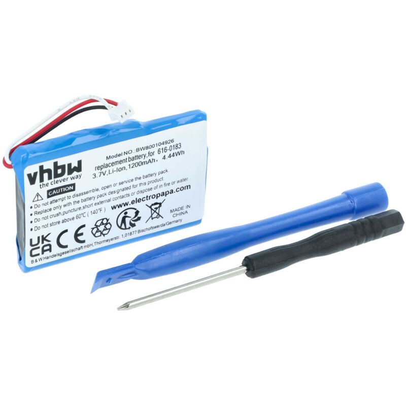 Vhbw - Akku Ersatz für Apple 616-0183 für MP3-Player Musik Player (1200 mAh, 3,7 v, Li-Ion)