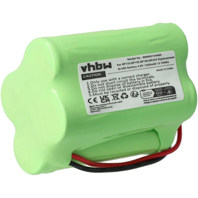 Vhbw - Akku kompatibel mit Uniden BP-180, BP250, BP-250, rs PRO90, SC150, SC-150, SC160 Funkgerät, Walkie Talkie (1200mAh, 4,8V, NiMH)
