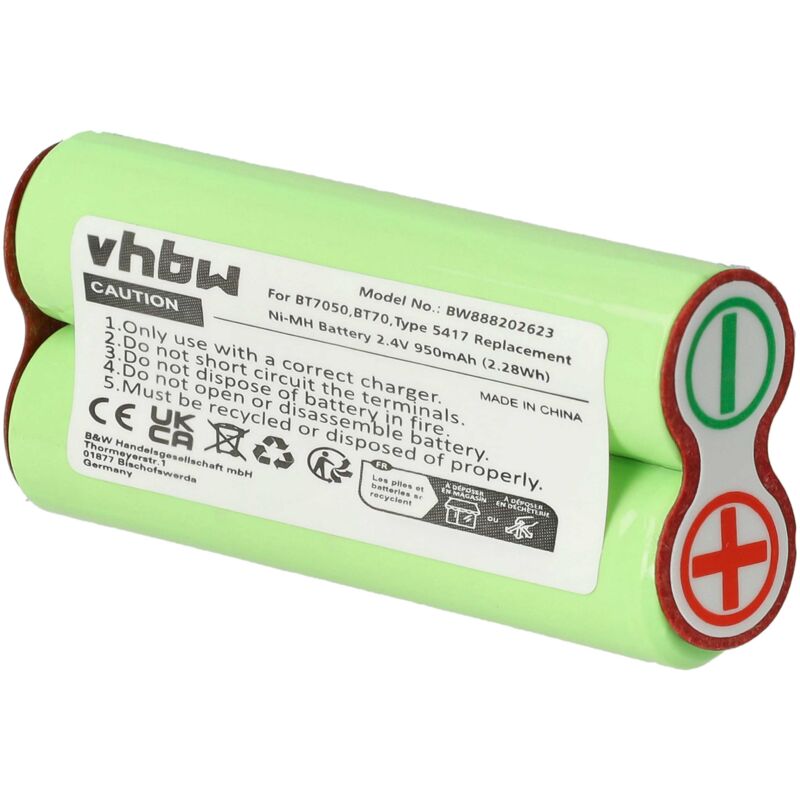 Vhbw - Akku Ersatz für Braun Type 5417 für Rasierer Haarschneider (950mAh, 2,4V, NiMH)
