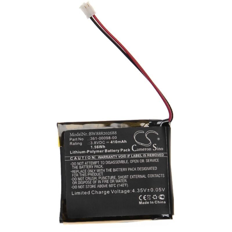 Vhbw - Akku Ersatz für Garmin 361-00098-00 für Smartwatch Uhr Fitnessarmband (410mAh, 3,8V, Li-Polymer)