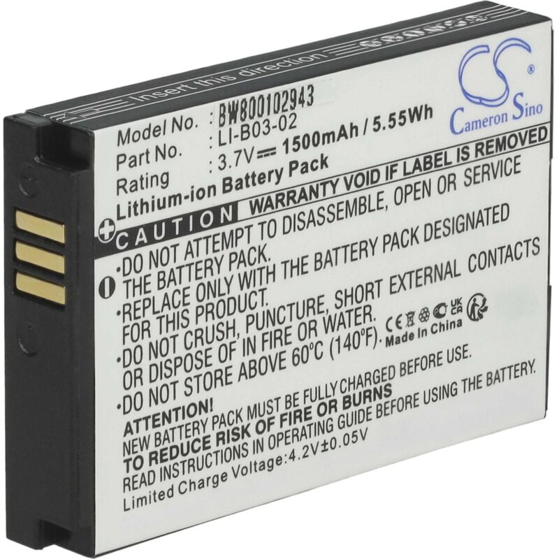 Vhbw - Akku Ersatz für Golf Buddy LI-B03-02 für gps Navigation Navi (1500mAh, 3,7V, Li-Ion)