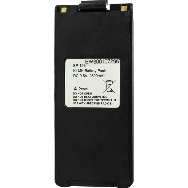 Vhbw - Akku Ersatz für Icom BP-195, BP-196H, BP-196, BP-196R für Funkgerät, Walkie Talkie (2500 mAh, 9,6 v, NiMH) + Gürtelclip