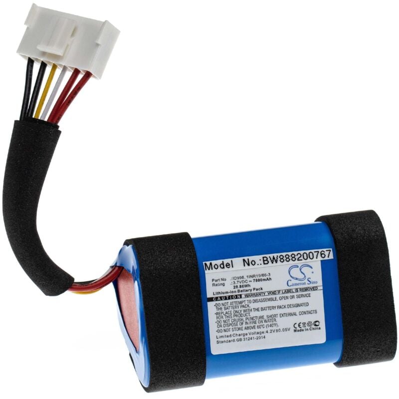 Akku Ersatz für jbl 1INR19/66-3, ID998, IY1068, IAA011NA, SUN-INTE-118 für Lautsprecher Boxen Speaker (7800 mAh, 3,7 v, Li-Ion) - Vhbw