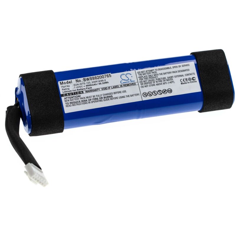 vhbw Akku Ersatz für JBL 2INR19/66-2, SUN-INTE-103 für Lautsprecher Boxen Speaker (6800mAh, 7,4V, Li-Ion)