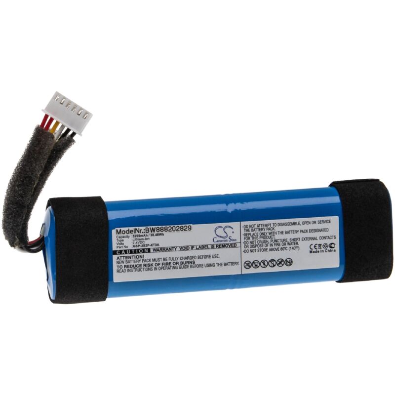 Vhbw - Akku Ersatz für jbl GSP-2S2P-XT3A für Lautsprecher Boxen Speaker (5200mAh, 7,4V, Li-Ion)