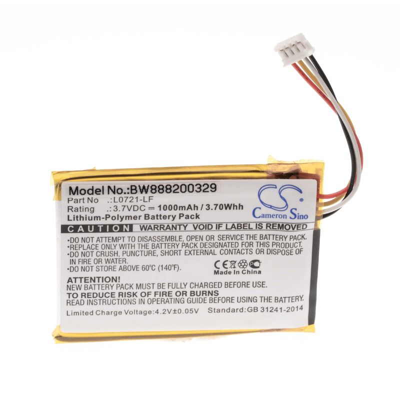 Vhbw - Akku Ersatz für jbl L0721-LF für Lautsprecher Boxen Speaker (900mAh, 3,7V, Li-Polymer)